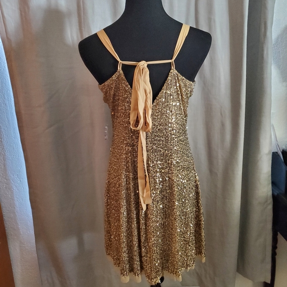 HP 🎉 NWT Free People Gold Rush Mini Dress - Picture 4 of 9